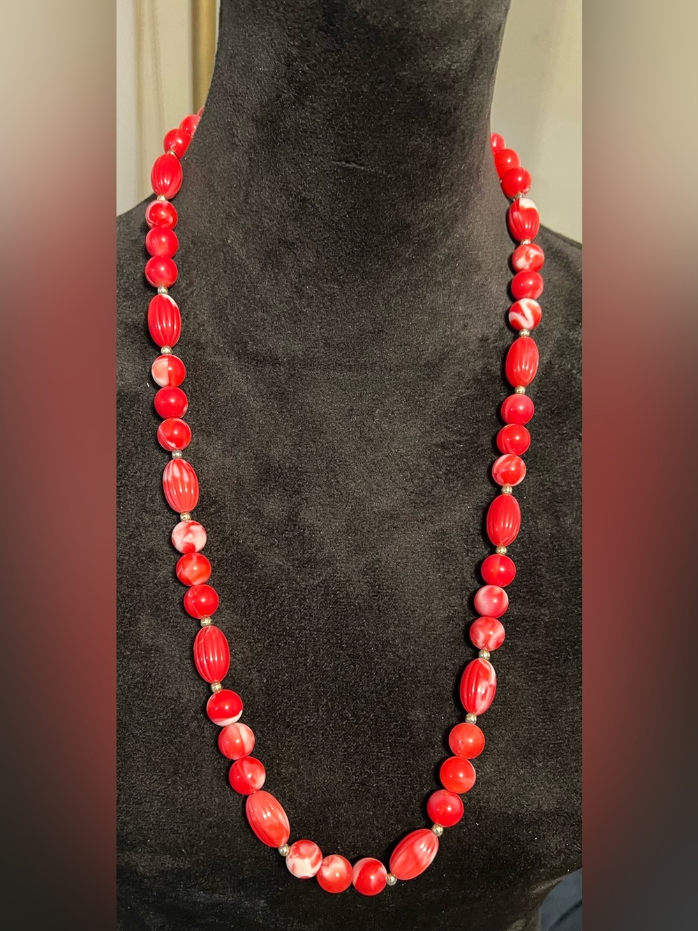 Red Beaded Necklace - Elegant Women’s Statement Jewelry